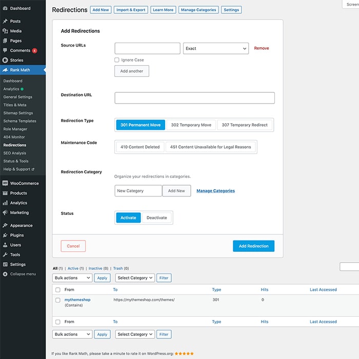 Gestionnaire de redirection